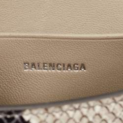 Balenciaga Black/Grey Python Embossed Leather Mini Hourglass Top Handle Bag