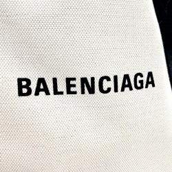 Balenciaga Beige Black Fabric Cabas Tote Bag