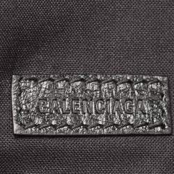 Balenciaga Black Graffiti Print Leather Logo Belt Bag