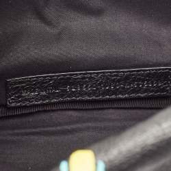 Balenciaga Black Graffiti Print Leather Logo Belt Bag