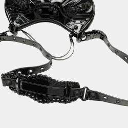 Balenciaga Black Patent Leather Motocross Le Cagole XS Shoulder Bag
