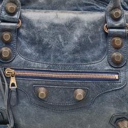 Pre Owned Balenciaga Blue Leather Classic RGH Midday Bag