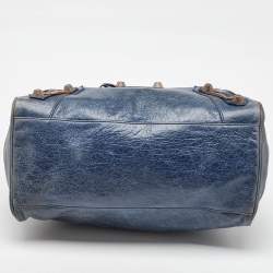Pre Owned Balenciaga Blue Leather Classic RGH Midday Bag