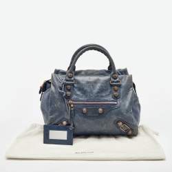 Pre Owned Balenciaga Blue Leather Classic RGH Midday Bag