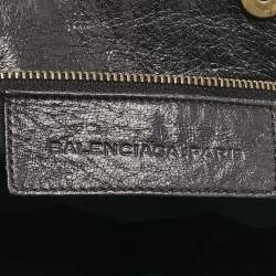 Pre Owned Balenciaga Black Leather Classic Hardware Oval Clutch