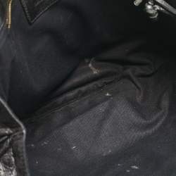 Pre Owned Balenciaga Black Leather Classic Hardware Oval Clutch