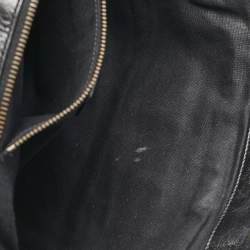 Pre Owned Balenciaga Black Leather Classic Hardware Oval Clutch