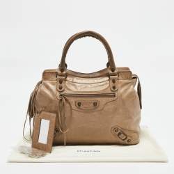Pre Owned Balenciaga Beige Leather RH Step Bag