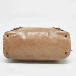 Pre Owned Balenciaga Beige Leather RH Step Bag