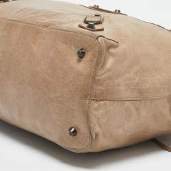 Pre Owned Balenciaga Beige Leather RH Step Bag