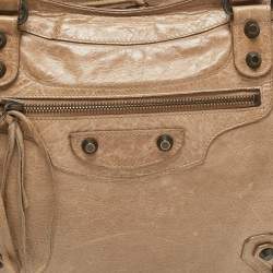 Pre Owned Balenciaga Beige Leather RH Step Bag