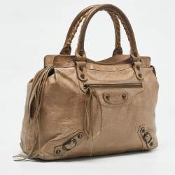 Pre Owned Balenciaga Beige Leather RH Step Bag