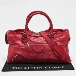 Pre Owned Balenciaga Red Leather RSH Part Time Bag