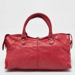 Pre Owned Balenciaga Red Leather RSH Part Time Bag