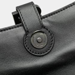 Balenciaga Black Leather Soft Hourglass Medium Crossbody Bag