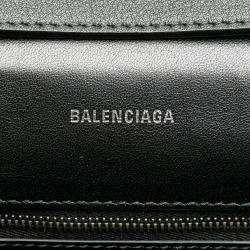 Balenciaga Black Leather Soft Hourglass Medium Crossbody Bag