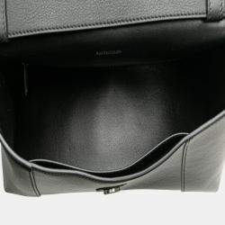 Balenciaga Black Leather Soft Hourglass Medium Crossbody Bag