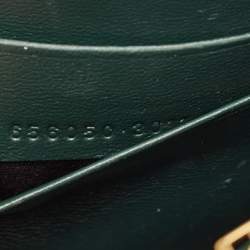 Balenciaga Green Croc Embossed Leather Hourglass Wallet on Chain