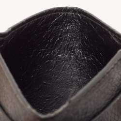 Balenciaga Black Leather Logo Print Card Case