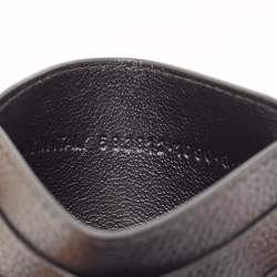 Balenciaga Black Leather Logo Print Card Holder