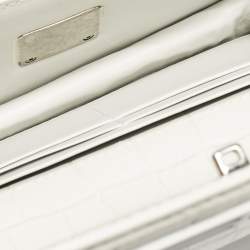 مملوكة مسبقًا Balenciaga White Croc Embossed Leather XS Gossip Shoulder Bag