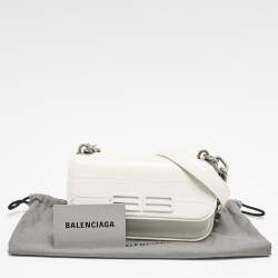 مملوكة مسبقًا Balenciaga White Croc Embossed Leather XS Gossip Shoulder Bag