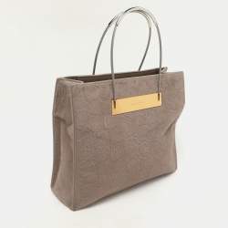 Balenciaga Grey Croc Embossed Calf Hair Small Cable Shopper Tote