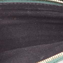 Balenciaga Green Croc Embossed Leather Hourglass Wallet on Chain
