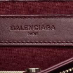 مملوكة مسبقًا Balenciaga Off-White/Burgundy Canvas and Leather Navy Pochette Crossbody Bag