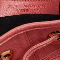 Pre Owned Balenciaga Rose Pink Leather GGH 12 Mini Pompon Bag