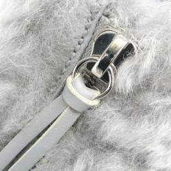 Balenciaga Gray Mouton and Leather Papier A6 Shoulder Bag