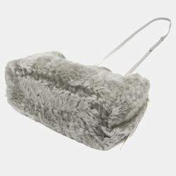 Balenciaga Gray Mouton and Leather Papier A6 Shoulder Bag
