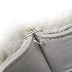 Balenciaga Gray Mouton and Leather Papier A6 Shoulder Bag