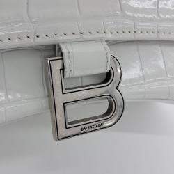 Balenciaga White Leather Hourglass Top Handle Bag S