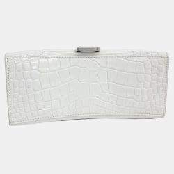 Balenciaga White Leather Hourglass Top Handle Bag S