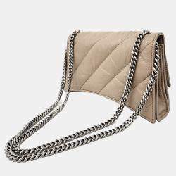 Balenciaga Beige Leather Crush Chain Bag XS