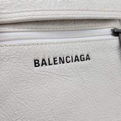 Balenciaga White Leather Explorer Mini Crossbody Bag