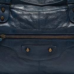 Pre Owned Balenciaga Navy Blue Leather RH Part Time Bag