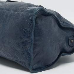 Pre Owned Balenciaga Navy Blue Leather RH Part Time Bag