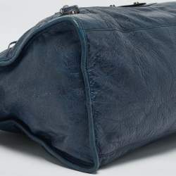 Pre Owned Balenciaga Navy Blue Leather RH Part Time Bag