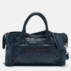 Balenciaga Navy Blue Leather RH Part Time Bag