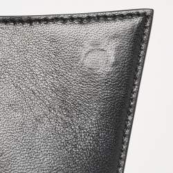 Balenciaga Black Croc Embossed Leather Small Hourglass Top Handle Bag