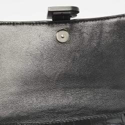 Balenciaga Black Croc Embossed Leather Small Hourglass Top Handle Bag