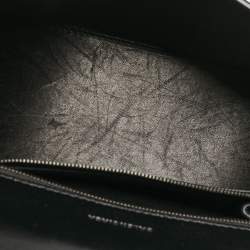 Balenciaga Black Croc Embossed Leather Small Hourglass Top Handle Bag
