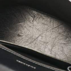Balenciaga Black Croc Embossed Leather Small Hourglass Top Handle Bag