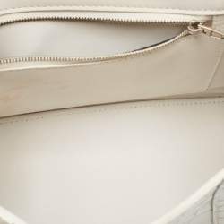Balenciaga White Croc Embossed Leather Small Hourglass Top Handle Bag