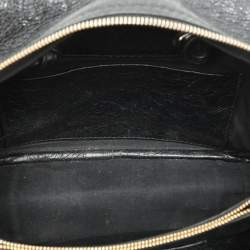 Balenciaga Black Crackle Leather Small Blanket Square Bag