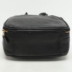 Balenciaga Black Crackle Leather Small Blanket Square Bag