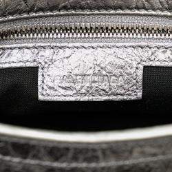 Balenciaga Silver XS Metallic Lambskin Motocross Neo Cagole