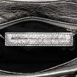Balenciaga Silver XS Metallic Lambskin Motocross Neo Cagole